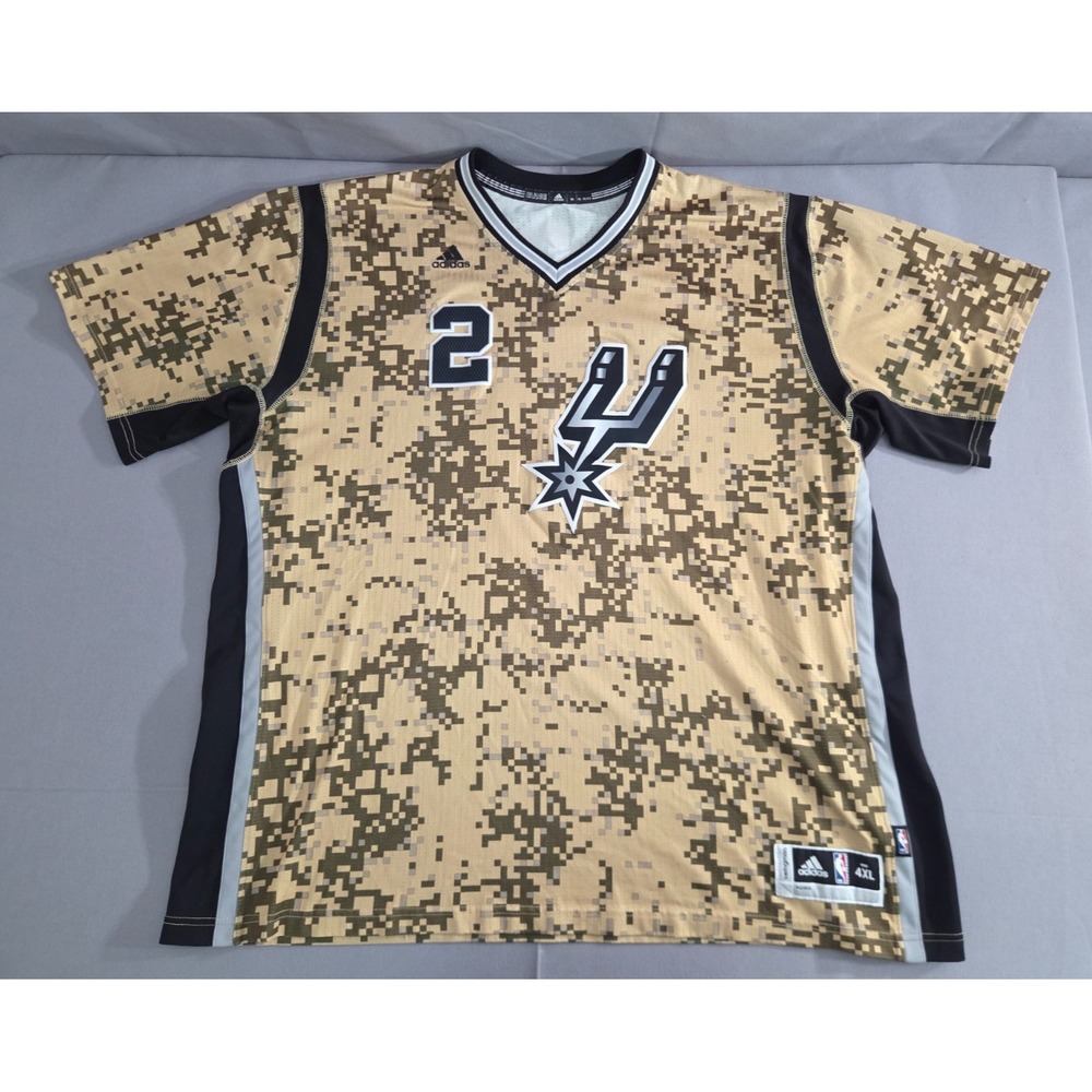 Adidas Jersey Mens 4 Extra Large Brown Digital Camo San Antonio Spurs Leonard #2